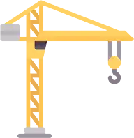 A powerful crane machine lifts heavy loads effortlessly.