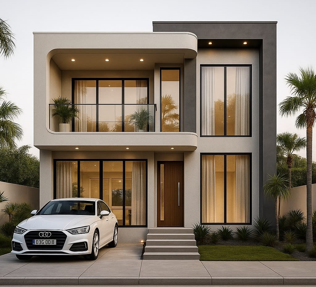 Architectural illustration of 5.5 Marla Double Story Home / Executive at Saadi Villas